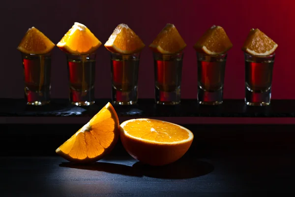 Gold tequila with orange — Stock Photo, Image