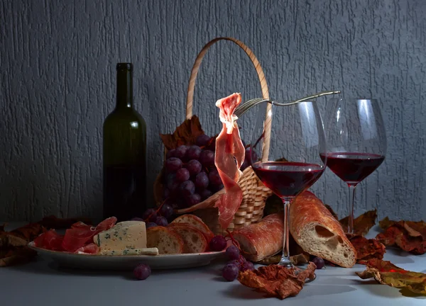 Джемон і червоне вино — стокове фото
