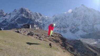 para-planör Chamonix üzerinde