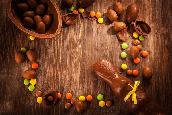 Tło Wielkanoc czekolada — Zdjęcie stockowe