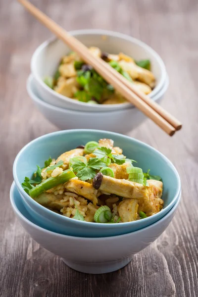 Arroz con carne de pollo y verduras —  Fotos de Stock