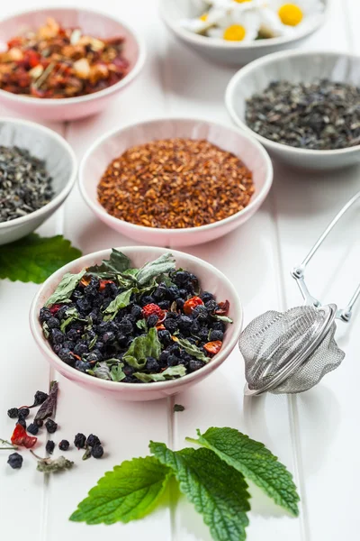 Assortment of dry tea — Stock Photo, Image