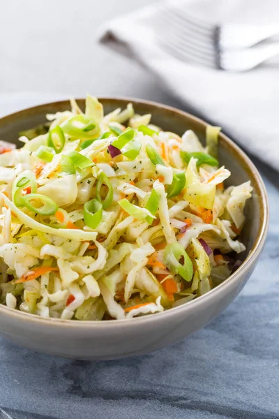 Veganer Krautsalat Gesunder Kohlsalat Frisch Zubereitet — Stockfoto