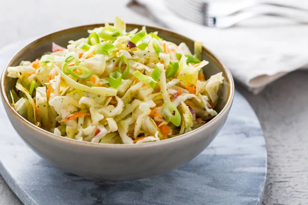 Vegan Coleslaw Salad Healthy Cabbage Salad Freshly Made — Stock Photo, Image