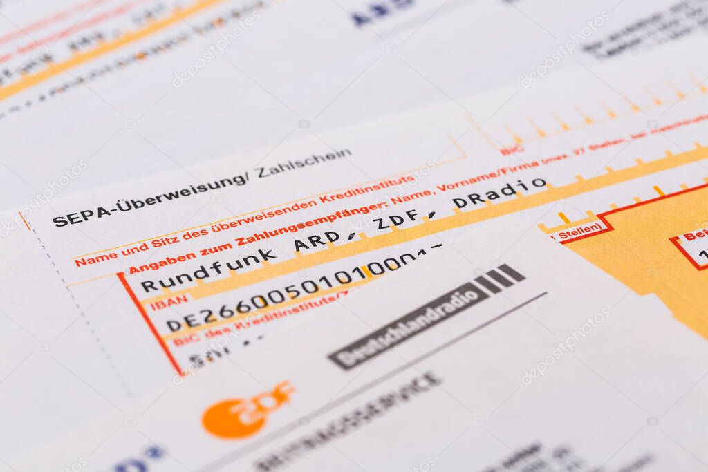 Invoice of German GEZ company for German public television (GEZ, ARD and ZDF Beitragsservice)