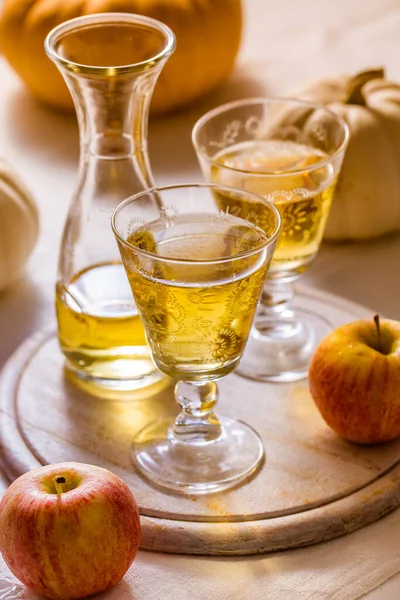 Cidre Pomme Aux Pommes Fraîches Aux Citrouilles Pour Thanksgiving Automne — Photo