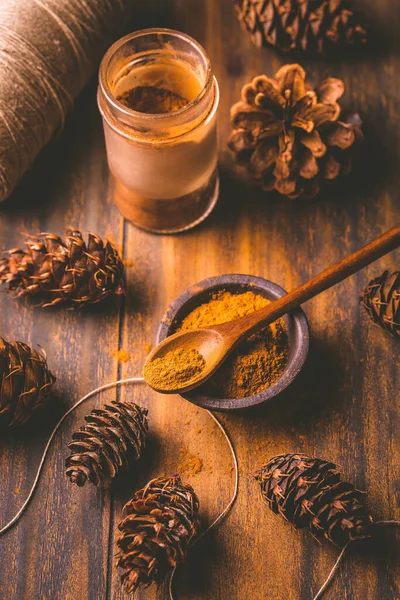 Mezcla Especias Pan Jengibre Condimento Para Galletas Jengibre Para Navidad — Foto de Stock