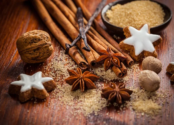 Baking ingredients and spices — Stock Photo, Image