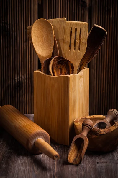 Utensilios de cocina de madera — Foto de Stock