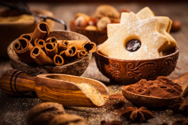 Baking ingredients and spices — Stock Photo, Image