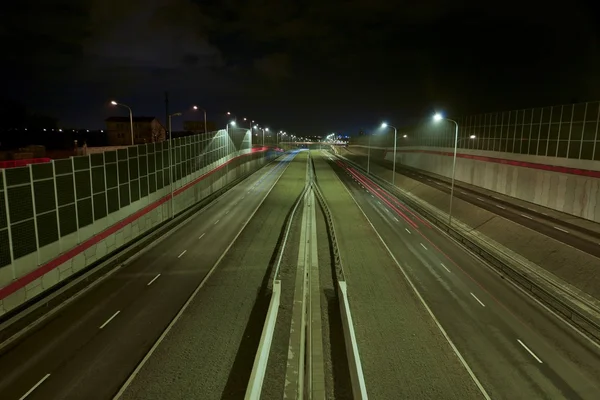 Lublin by-pass at night — Stock Photo, Image