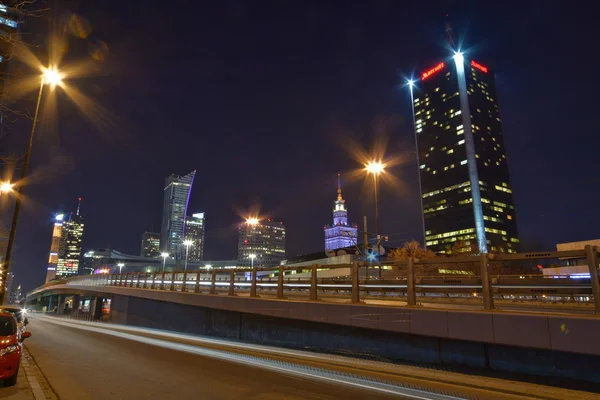 Warszawa nattvisning — Stockfoto