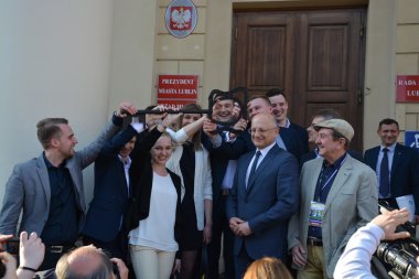 Öğrencilerin kutlamalarda Lublin 2016