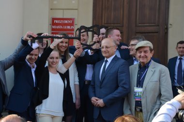 Öğrencilerin kutlamalarda Lublin 2016