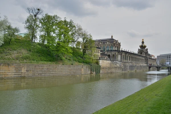 Dresden sokaklar ve Binalar görünümü — Stok fotoğraf