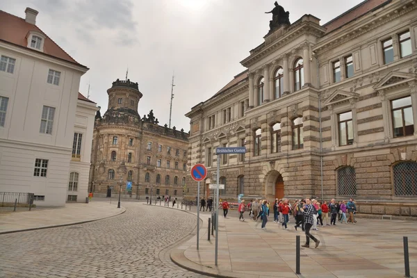 Dresden sokaklar ve Binalar görünümü — Stok fotoğraf