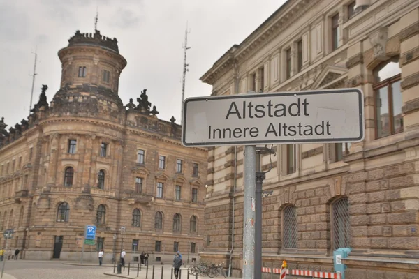 Dresden sokaklar ve Binalar görünümü — Stok fotoğraf