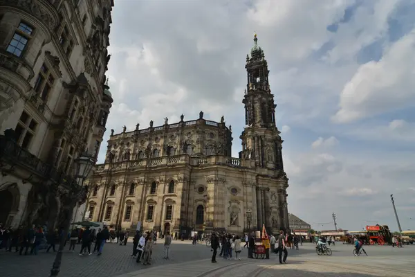 Dresden sokaklar ve Binalar görünümü — Stok fotoğraf