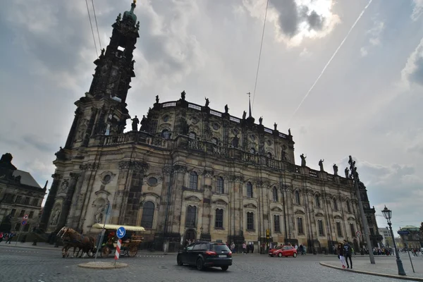 Dresden sokaklar ve Binalar görünümü — Stok fotoğraf