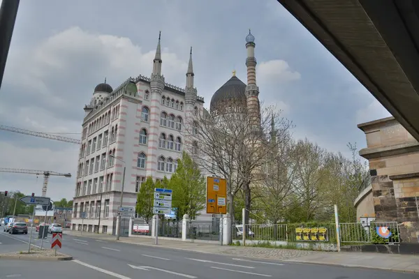 Dresden sokaklar ve Binalar görünümü — Stok fotoğraf