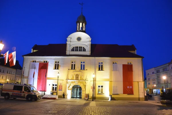 Zary town view at night — Stock Photo, Image