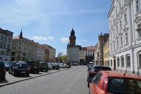 Gorlitz cidade vista de rua — Fotografia de Stock