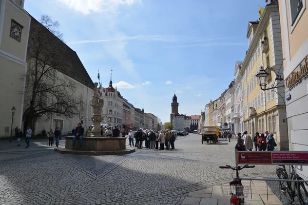 Gorlitz şehir cadde görünümü — Stok fotoğraf