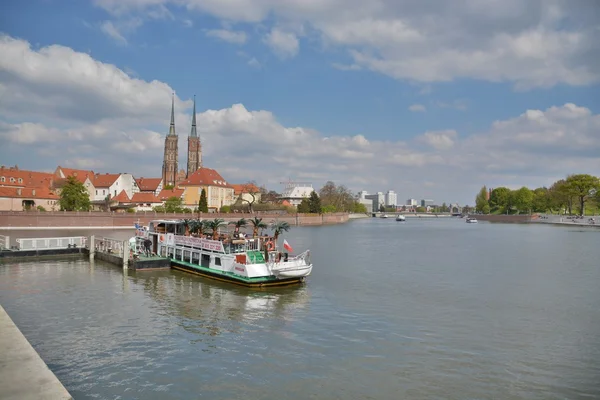 Wroclaw şehir cadde görünümü — Stok fotoğraf