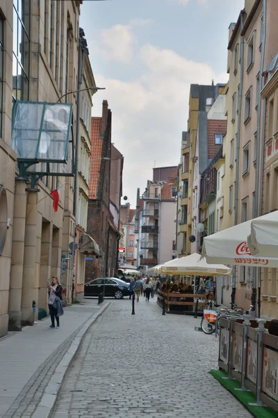 Výhledem do ulice města Wroclaw — Stock fotografie