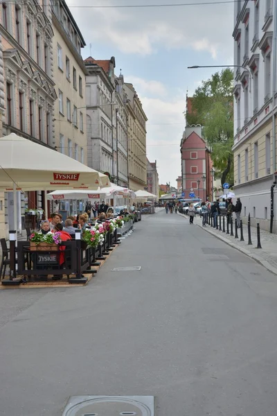 Wroclaw şehir cadde görünümü — Stok fotoğraf