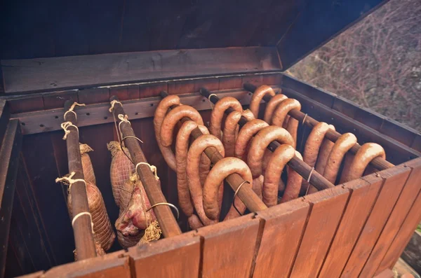 Meat smoking — Stock Photo, Image