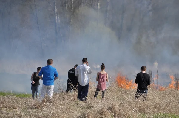 Fuego junto al Vístula — Foto de Stock