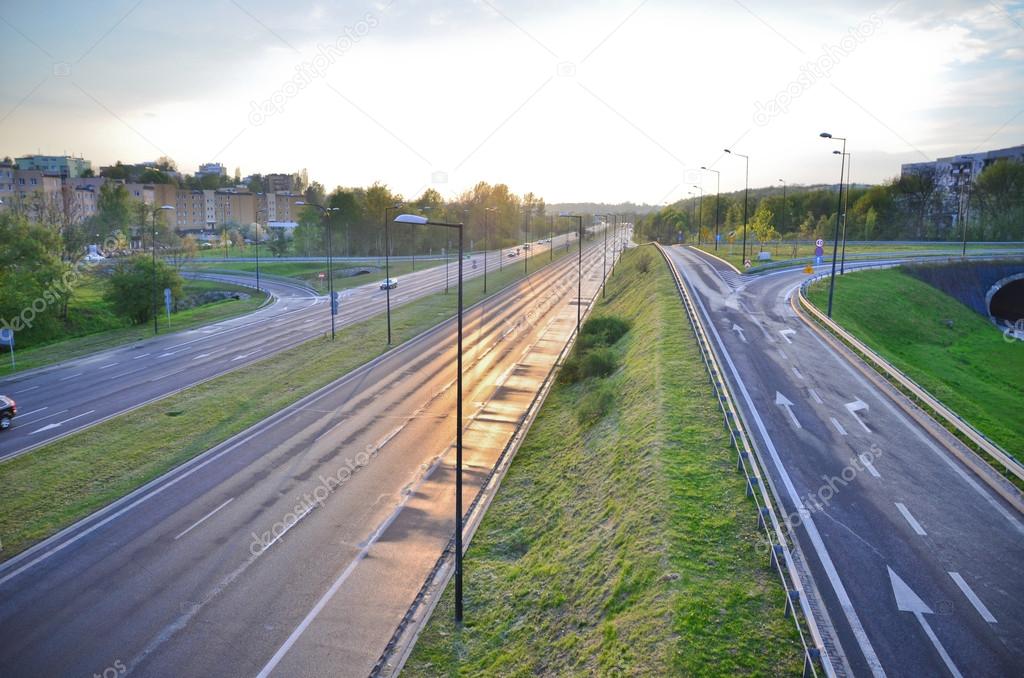 Highway road in the city