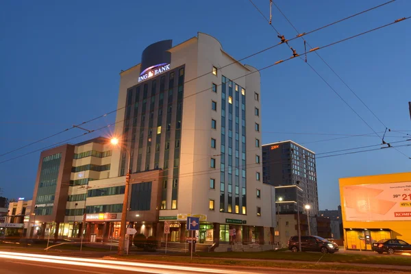 Lublin natt stadsutsikt — Stockfoto