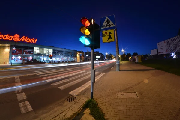 Lublin cidade vista noturna — Fotografia de Stock