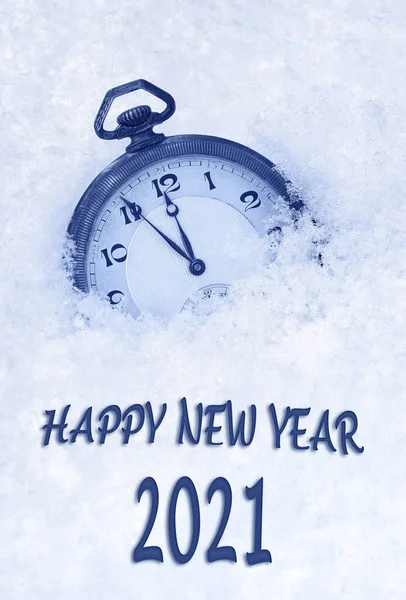 Felice Anno Nuovo 2021 2021 Biglietto Auguri Capodanno Lingua Inglese Foto Stock Royalty Free