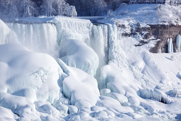 Acumulação de gelo nas Cataratas do Niágara, inverno de 2015 — Fotografia de Stock