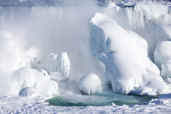 Acumulação de gelo nas Cataratas do Niágara, inverno de 2015 — Fotografia de Stock