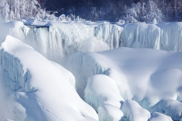 Ijs opbouw van Niagara Falls, winter van 2015 Stockafbeelding