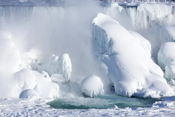 Наращивание льда на Ниагарском водопаде, зима 2015 года Лицензионные Стоковые Фото