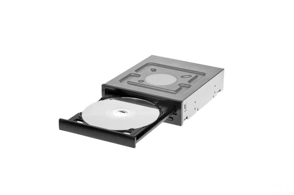 Lecteur Ouvert Dvd Blu Ray Avec Capuchon Noir Disque Blanc — Photo