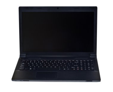 beyaz arkaplanda dizüstü bilgisayar