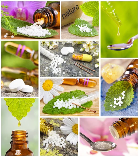 Sammlung alternativer Medizin und Homöopathie — Stockfoto