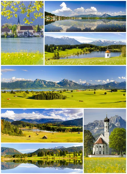 美丽的风景景观在巴伐利亚的集合 — 图库照片