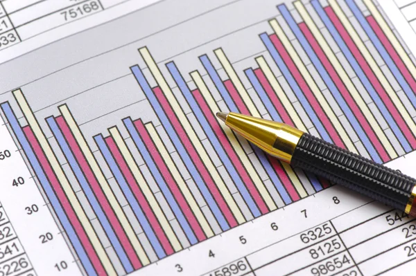 Chart of stock market shows growth — Stock Photo, Image