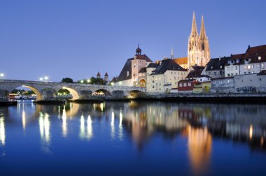 panorama of old town Regensburg