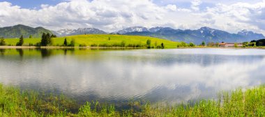  Bavyera Alpleri dağlar ile Panorama manzara