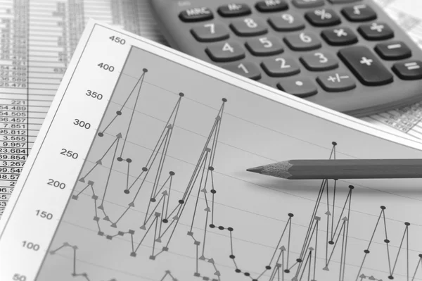 Chart of financial budget calculation — Stock Photo, Image