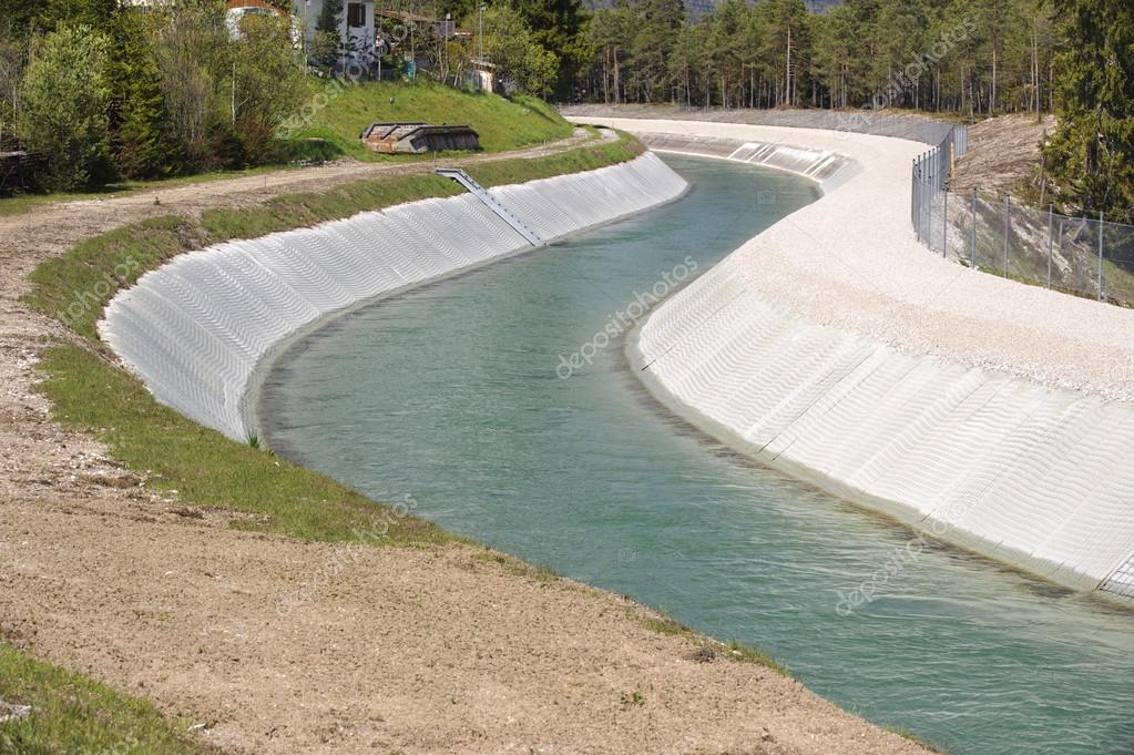 Water channel of river Isar in for hydroelectric power station Stock Photo by ©filmfoto 112622174