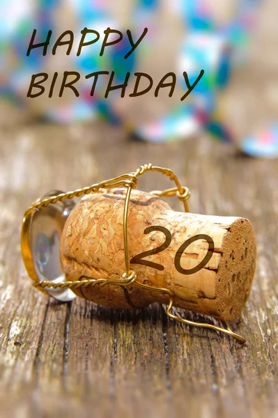 Congratulações Felizes 20O Aniversário — Fotografia de Stock